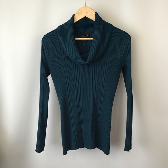 It's Our Time Sweaters - Teal Cowl Neck Long Sleeve Sweater